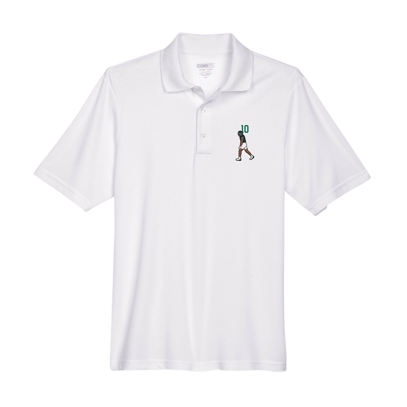 Performance Polo — Number Top in White