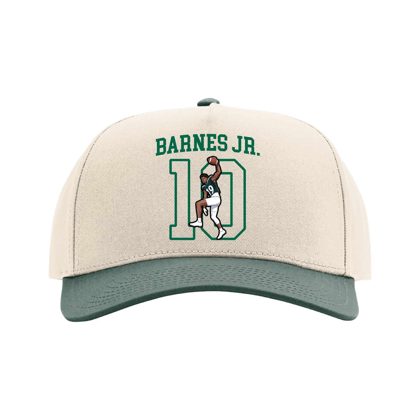 Full Fabric Five-Panel Champ Cap — Shirsey in Cream/Green