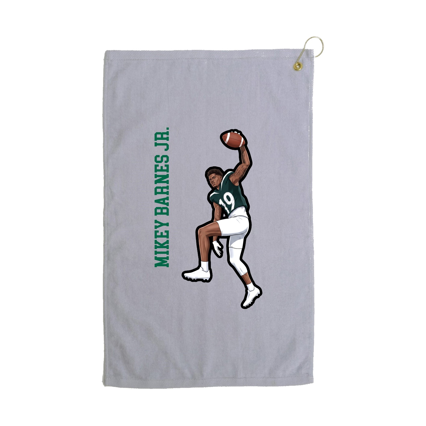 Golf Towel — Name Vertical in Grey