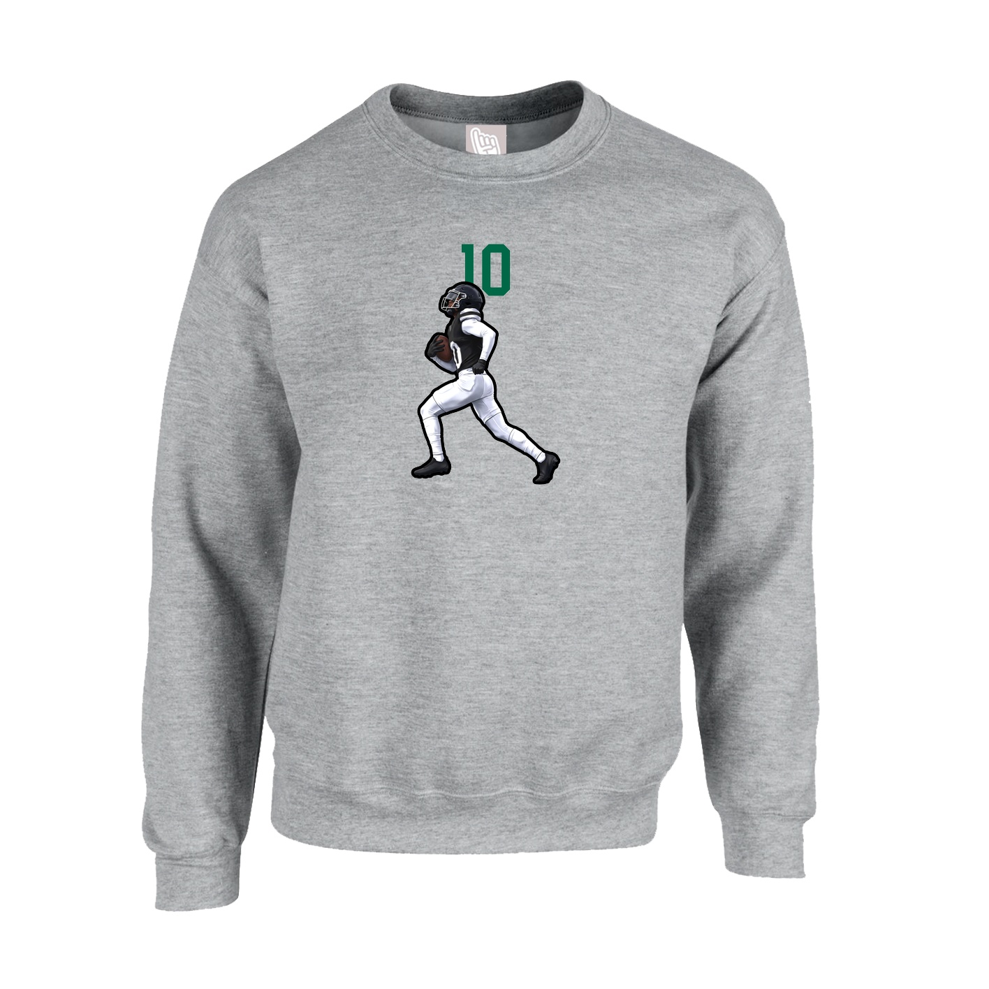 Fleece Crew — Number Top in Grey