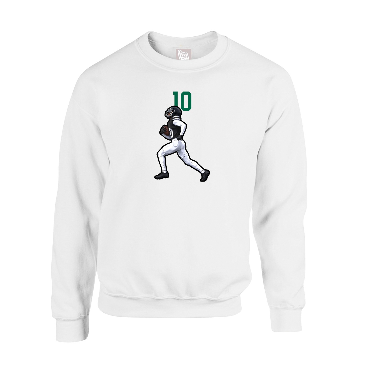 Fleece Crew — Number Top in White