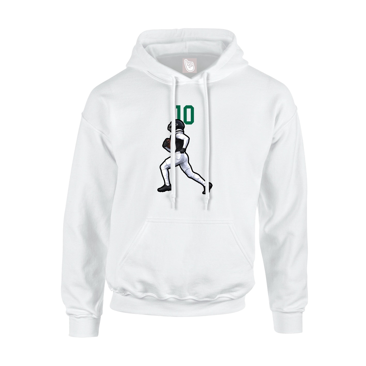 Youth Hoodie — Number Top in White
