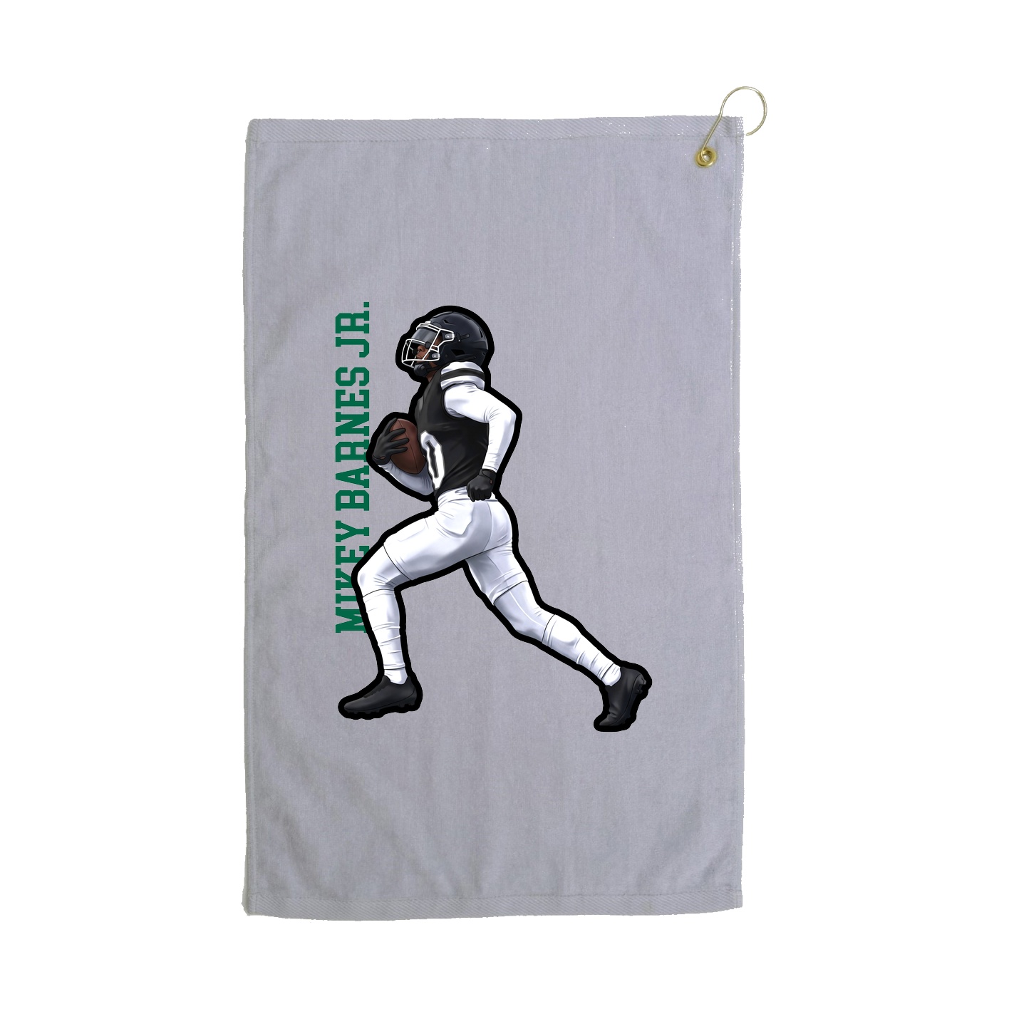 Golf Towel — Name Vertical in Grey