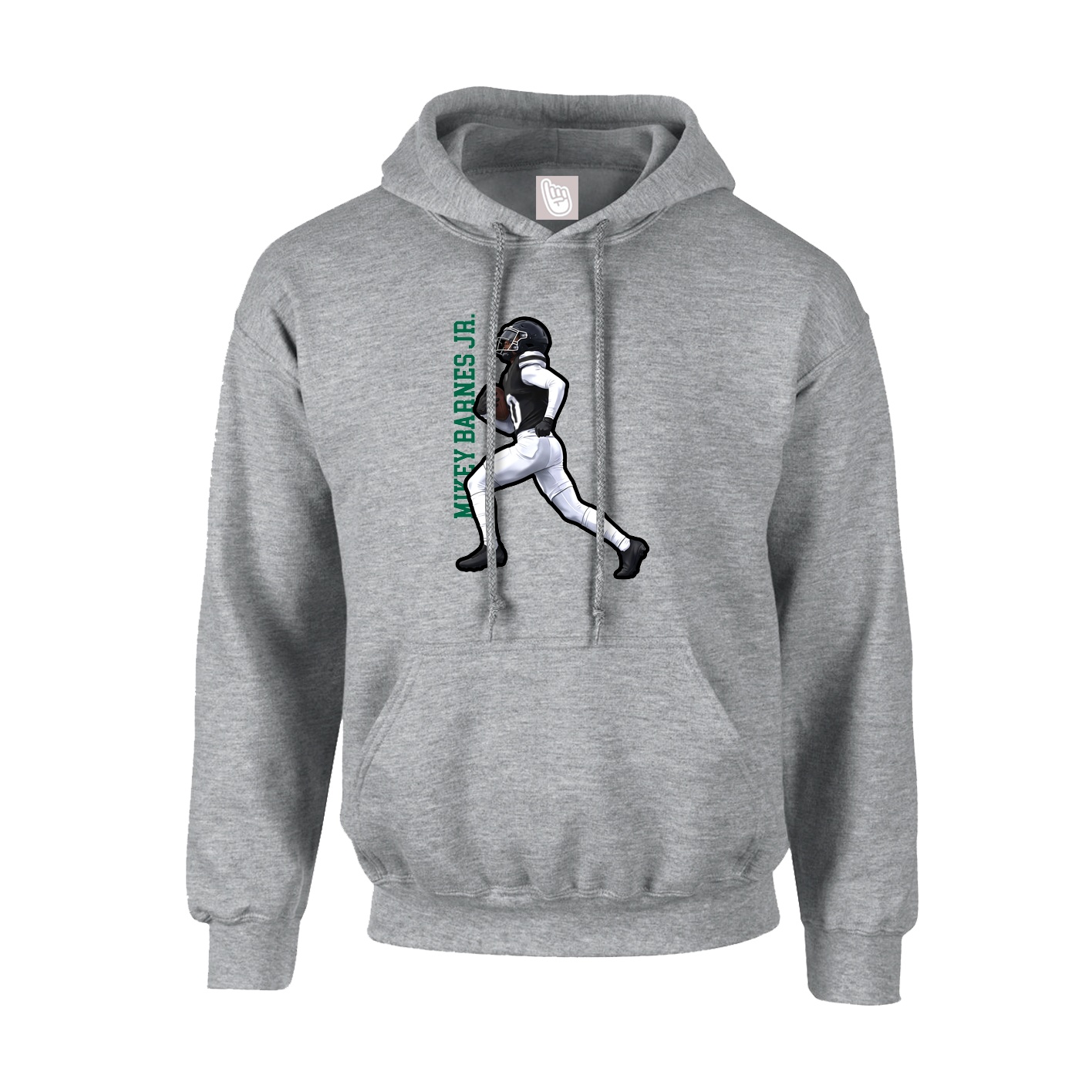Youth Hoodie — Name Vertical in Grey