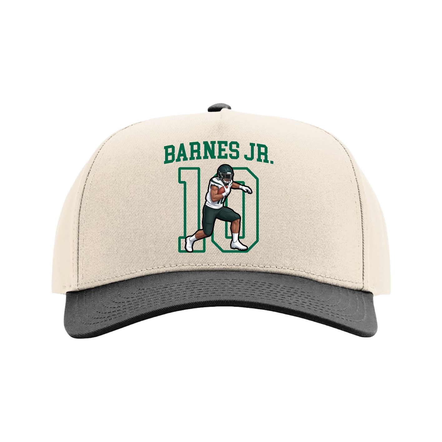 Full Fabric Five-Panel Champ Cap — Shirsey in Cream/Black