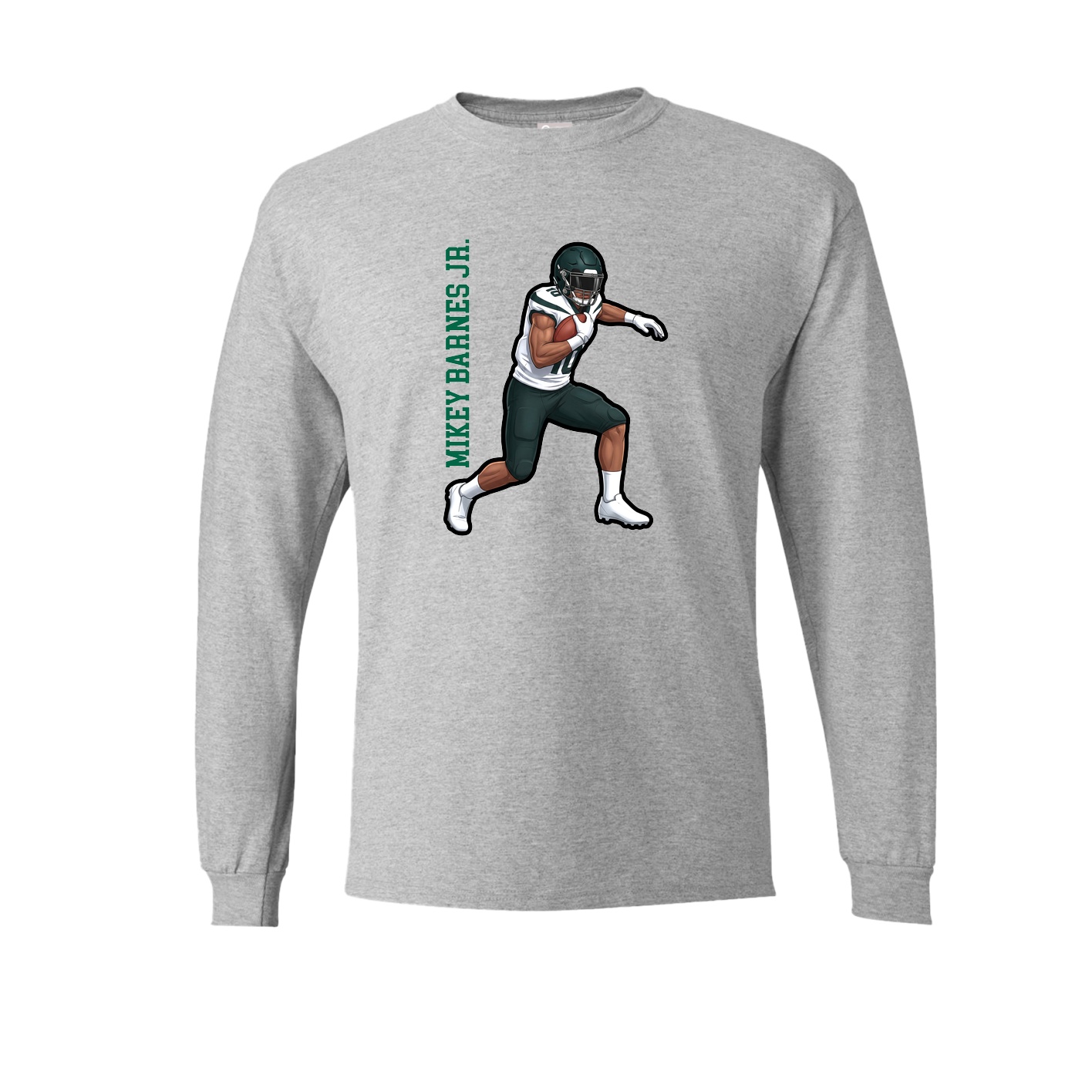 Long Sleeve Tee — Name Vertical in Grey