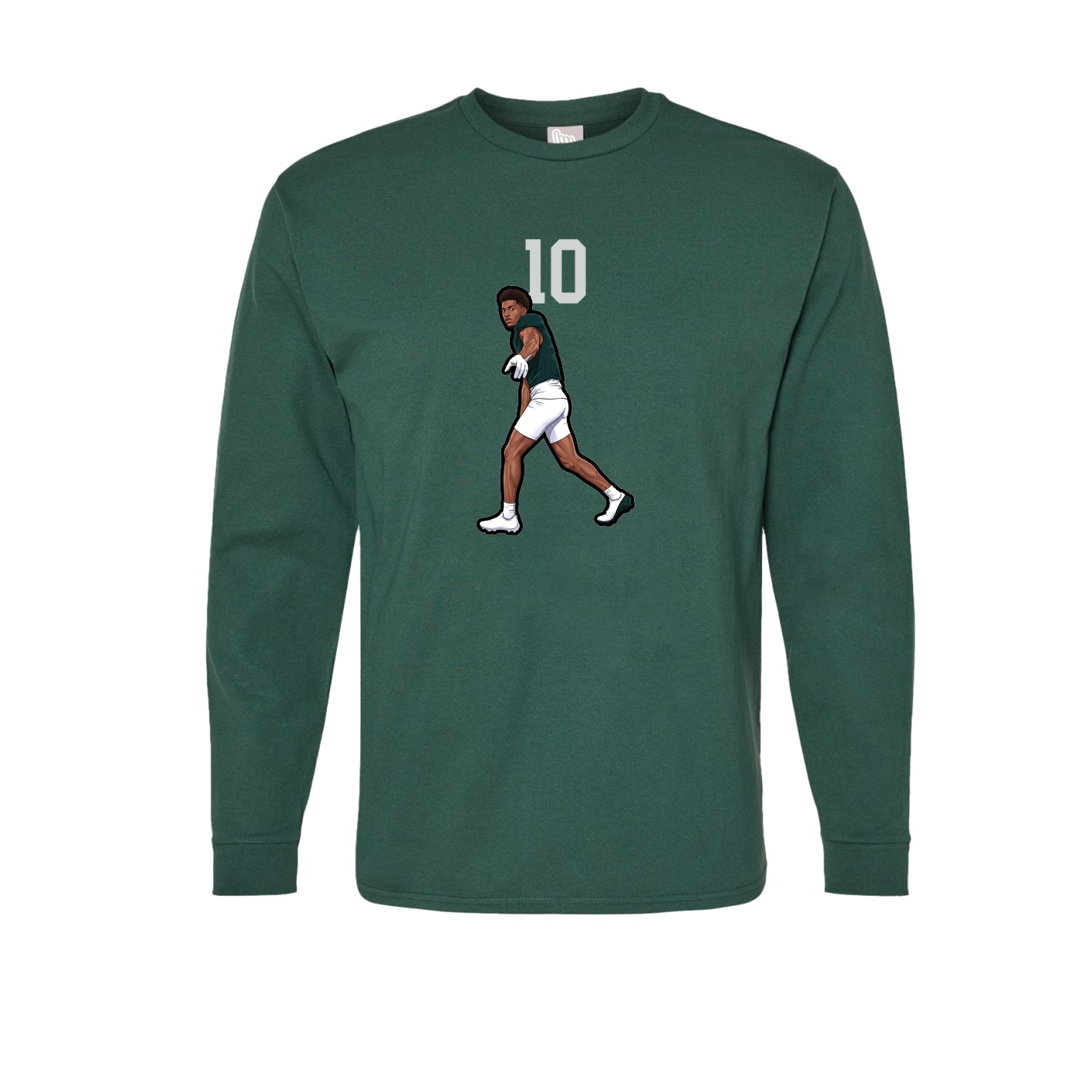 Long Sleeve Tee — Number Top in Green