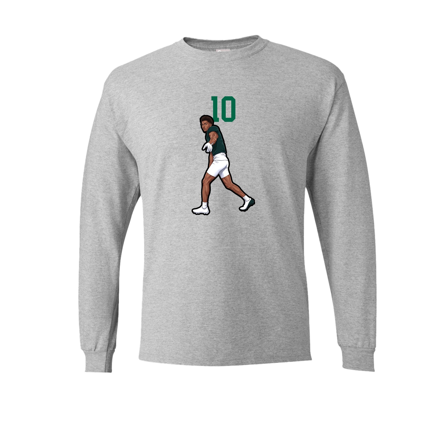 Long Sleeve Tee — Number Top in Grey