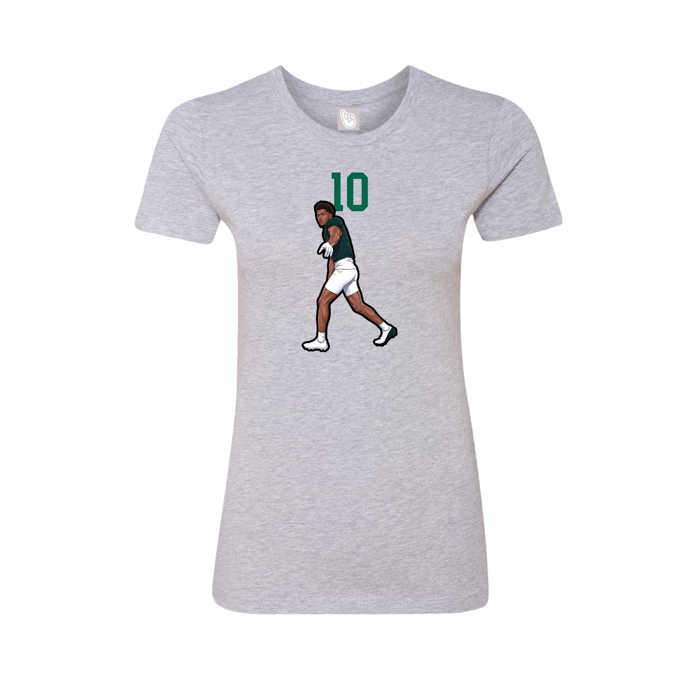 Fitted Women's Tee — Number Top in Grey