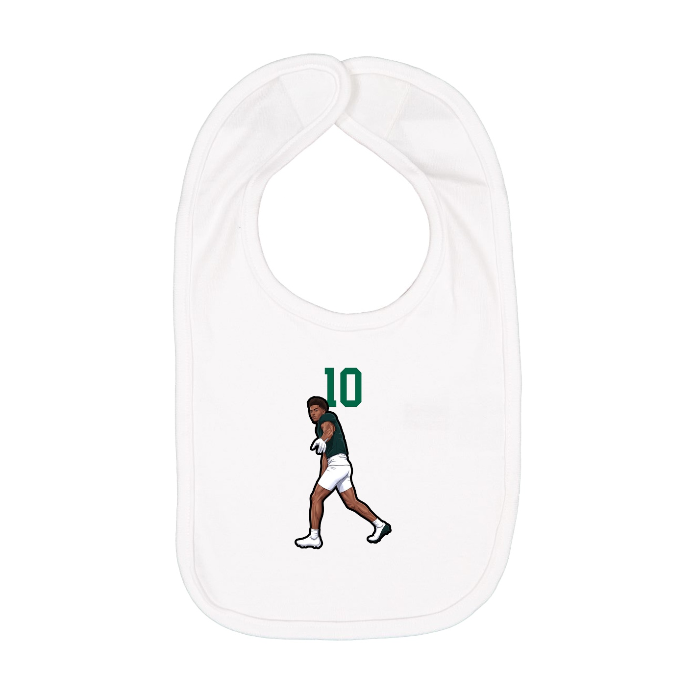 Infant Bib — Number Top in White