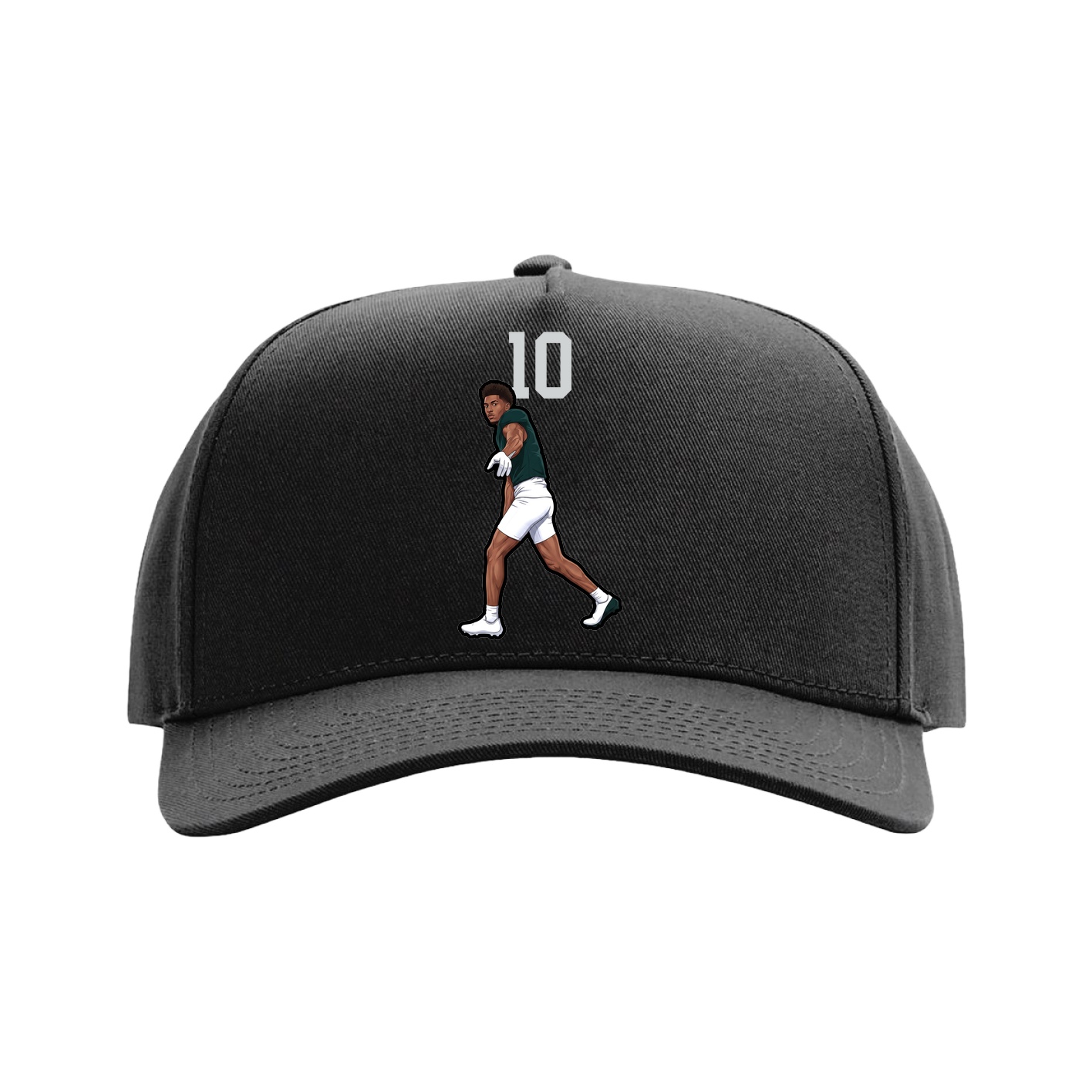 Full Fabric Five-Panel Champ Cap — Number Top in Black