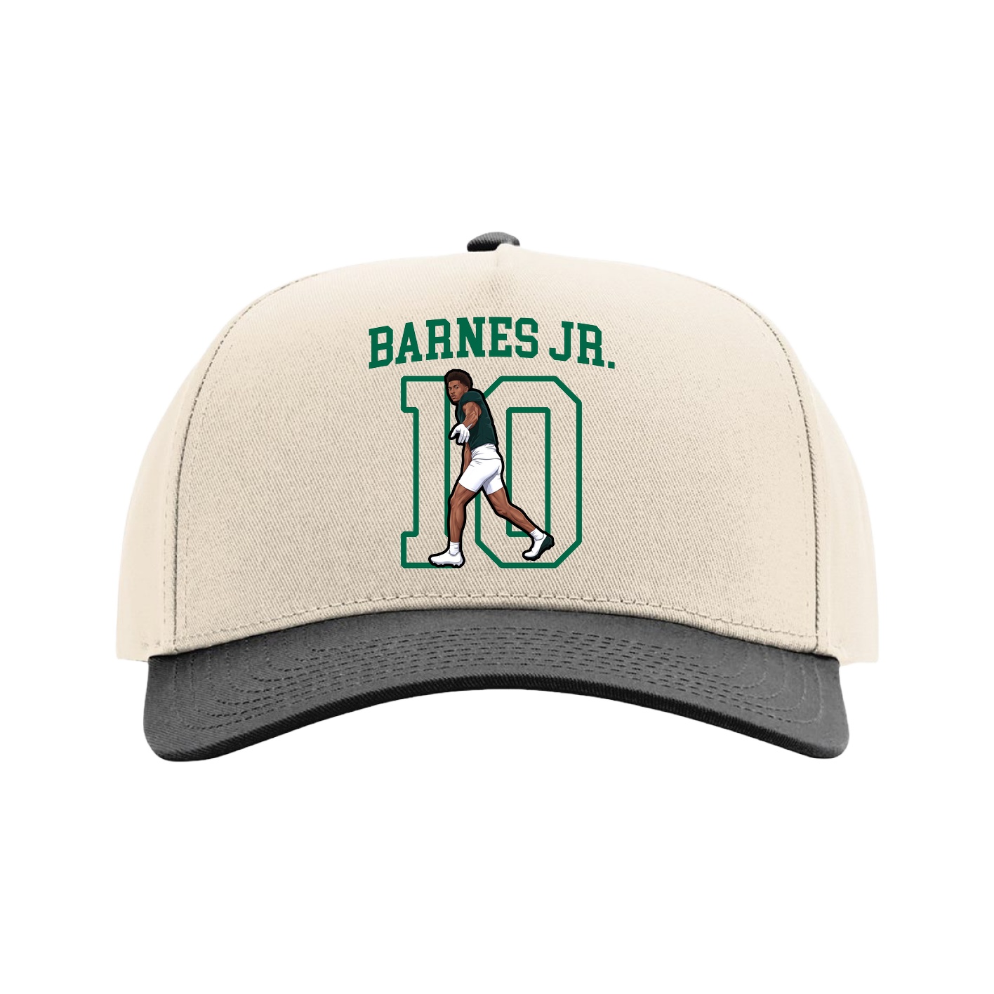 Full Fabric Five-Panel Champ Cap — Shirsey in Cream/Black