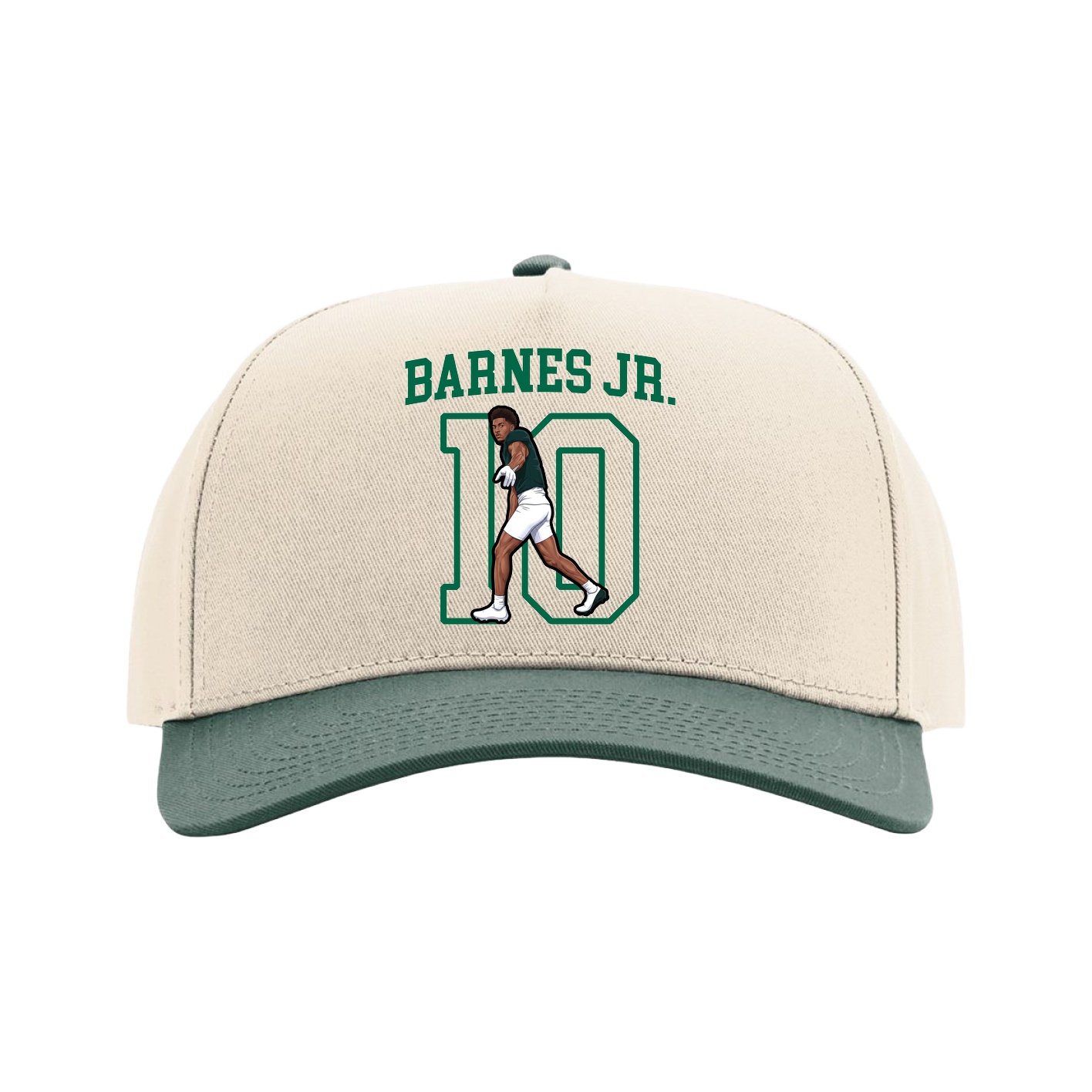 Full Fabric Five-Panel Champ Cap — Shirsey in Cream/Green