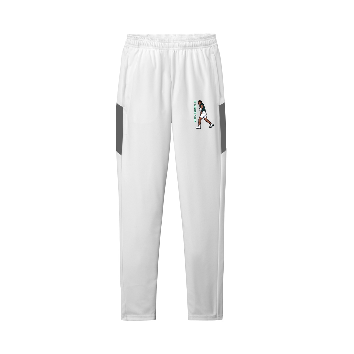 Team Travel Pant — Name Vertical in White/Grey