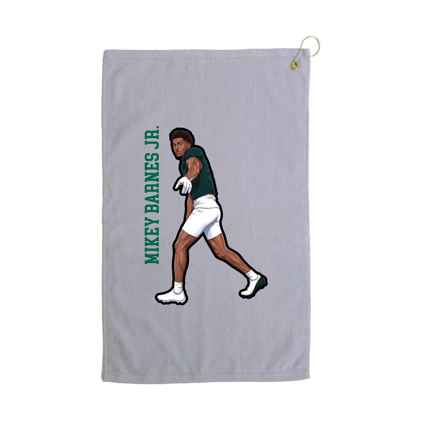 Golf Towel — Name Vertical in Grey