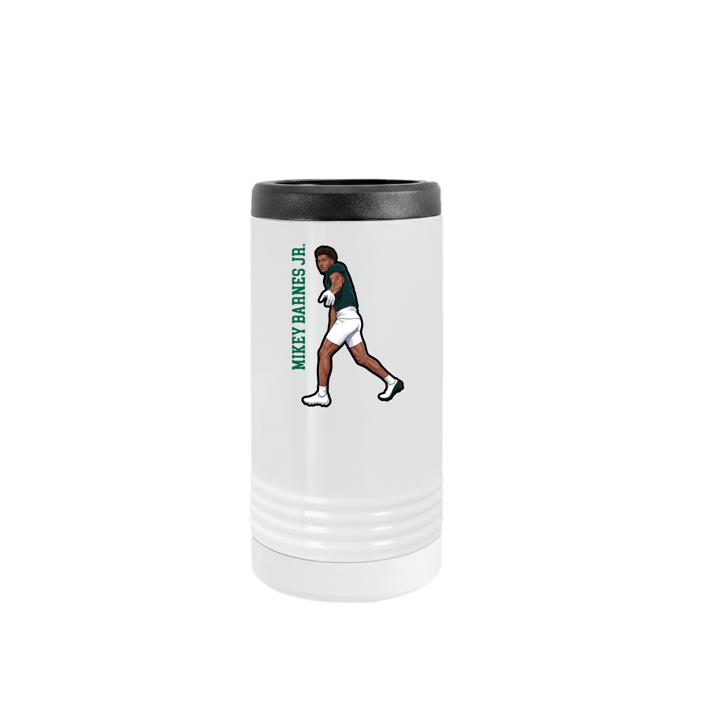 Slim Beverage Holder — Name Vertical in White