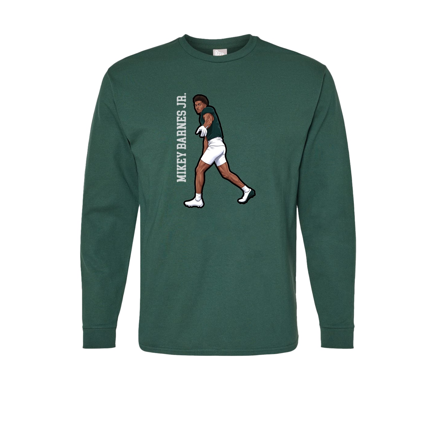 Long Sleeve Tee — Name Vertical in Green