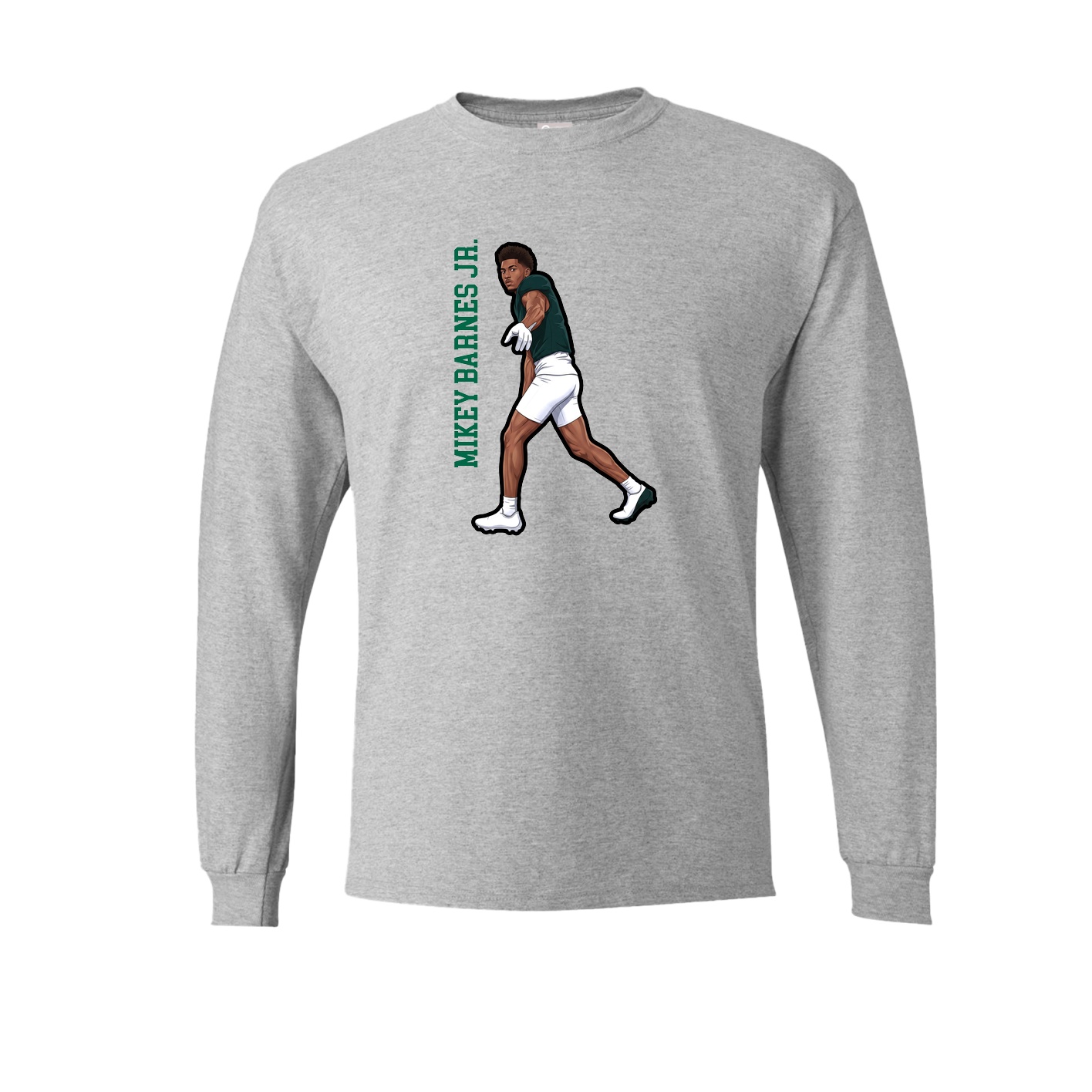 Long Sleeve Tee — Name Vertical in Grey
