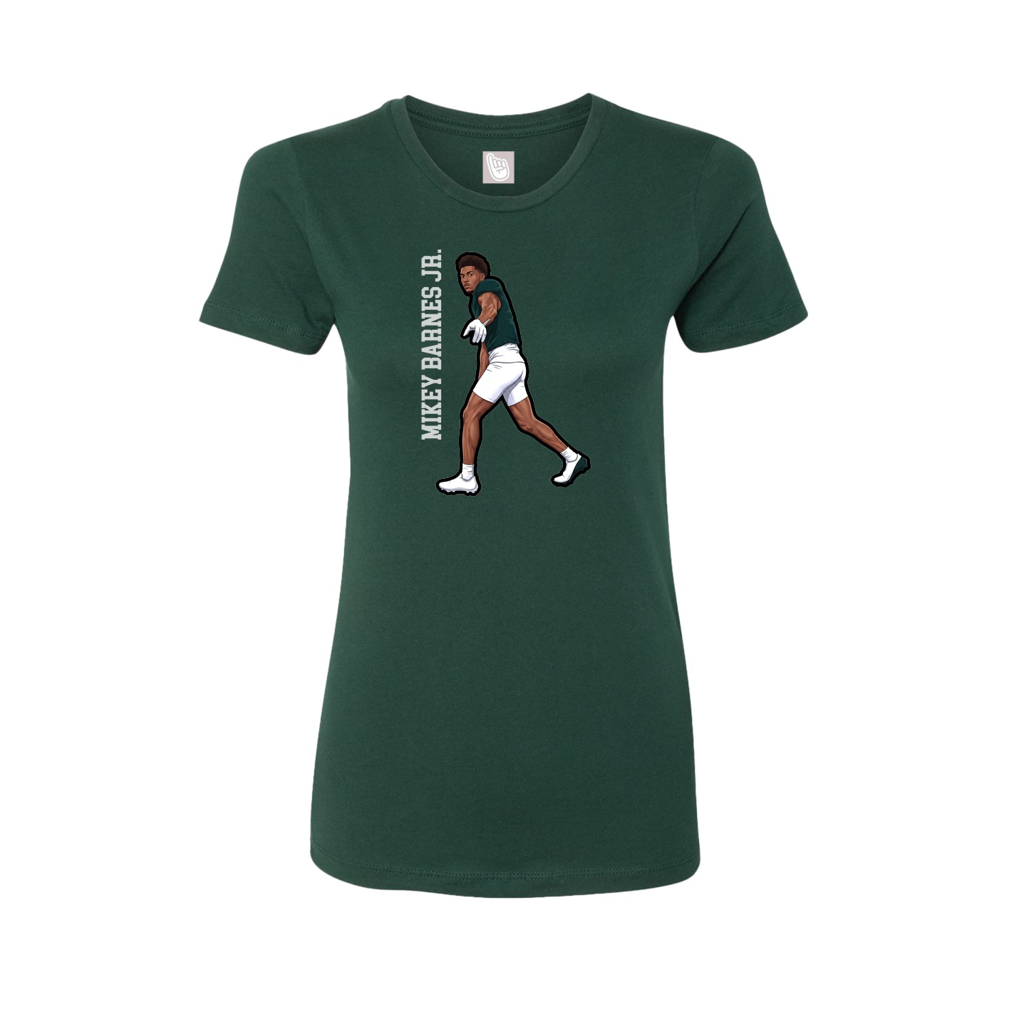Womens Tee — Name Vertical in Green