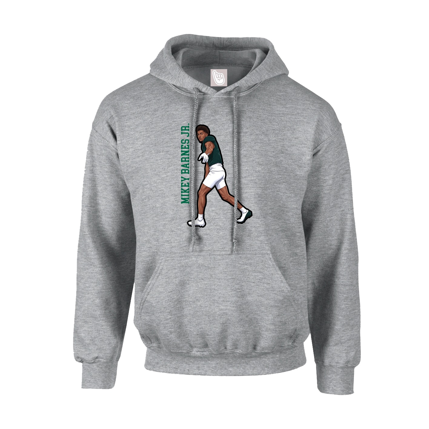 Youth Hoodie — Name Vertical in Grey