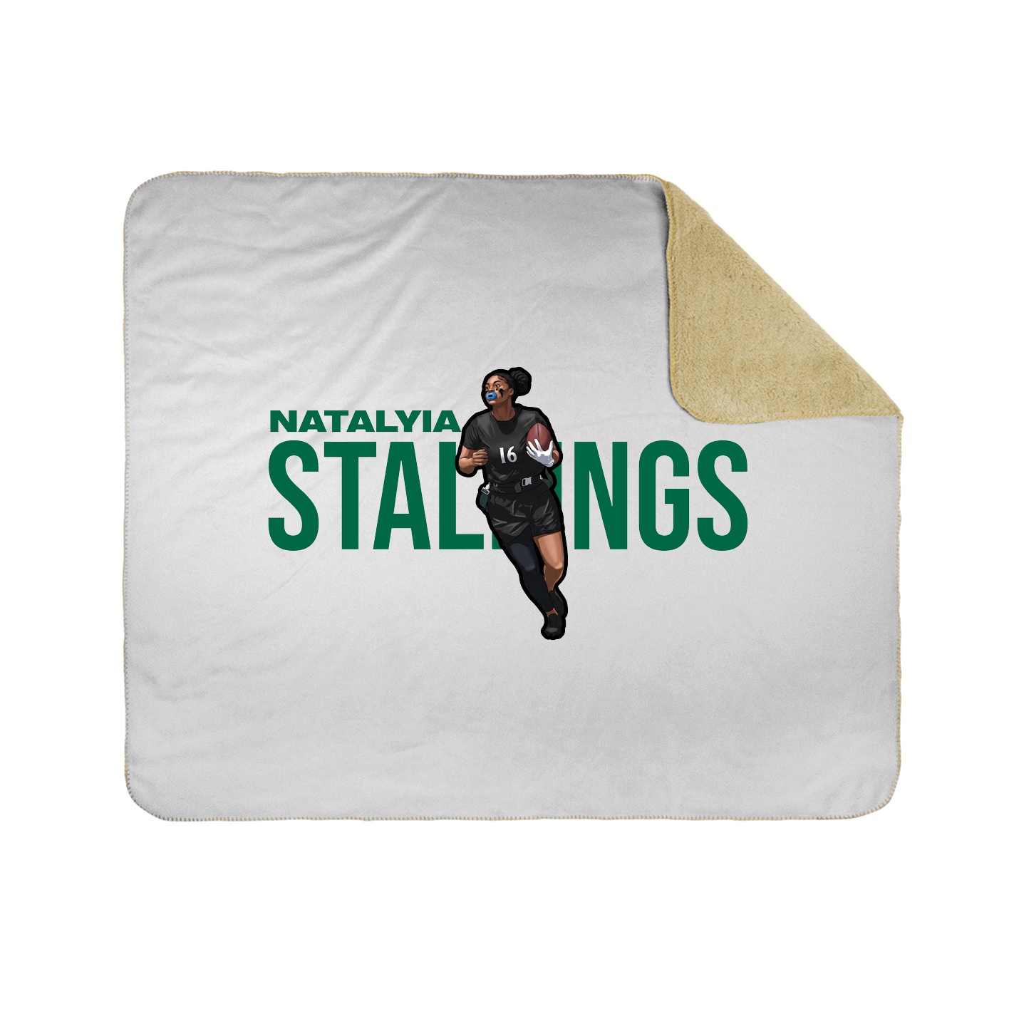 Throw Blanket — Player Name in White