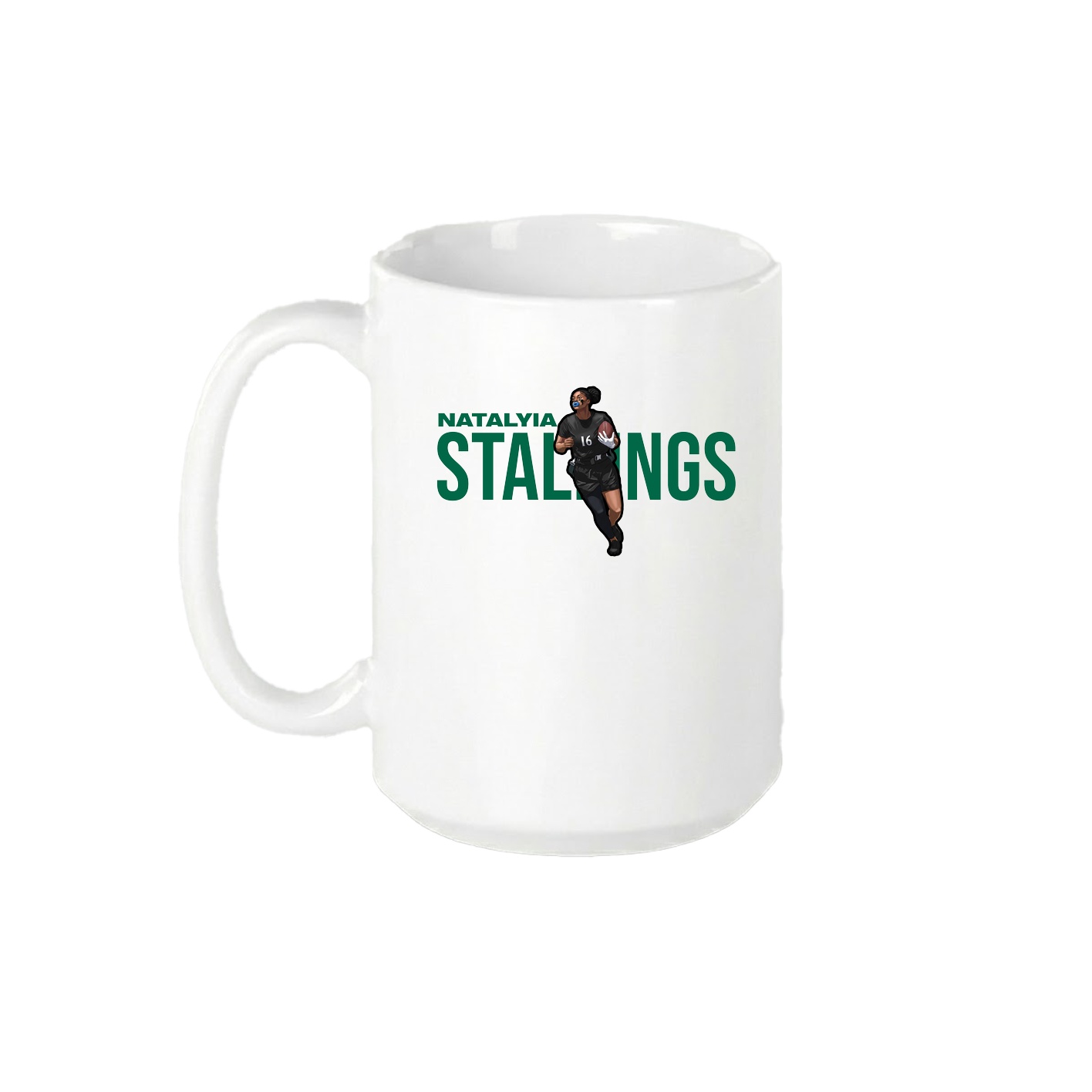 15oz Coffee Mug — Player Name in White