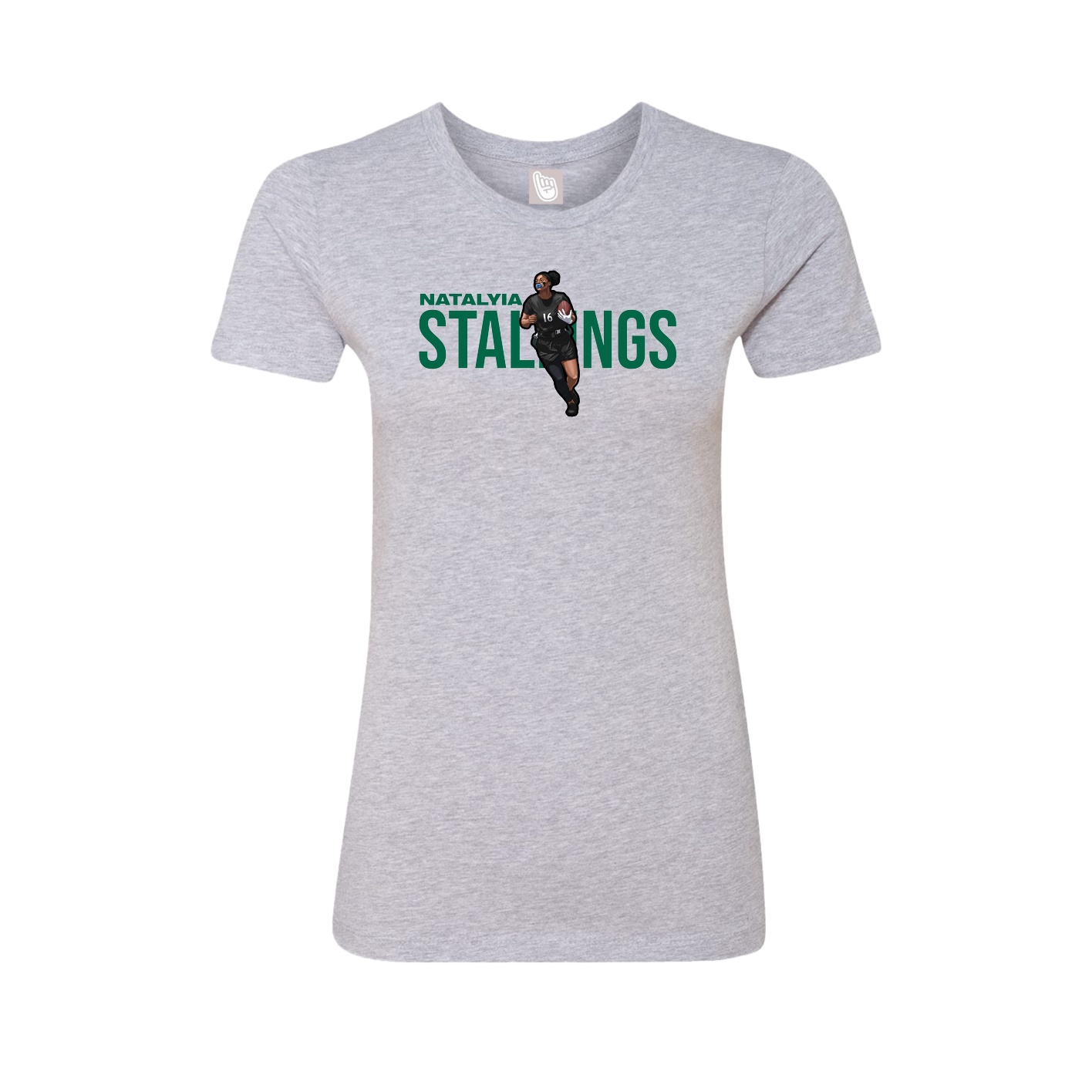 Fitted Women's Tee — Player Name in Grey