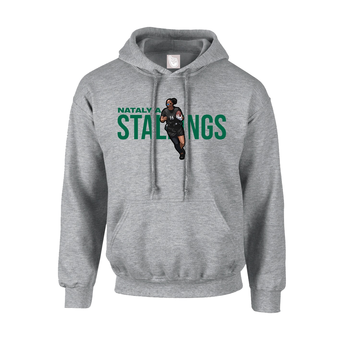 Hoodie — Player Name in Grey