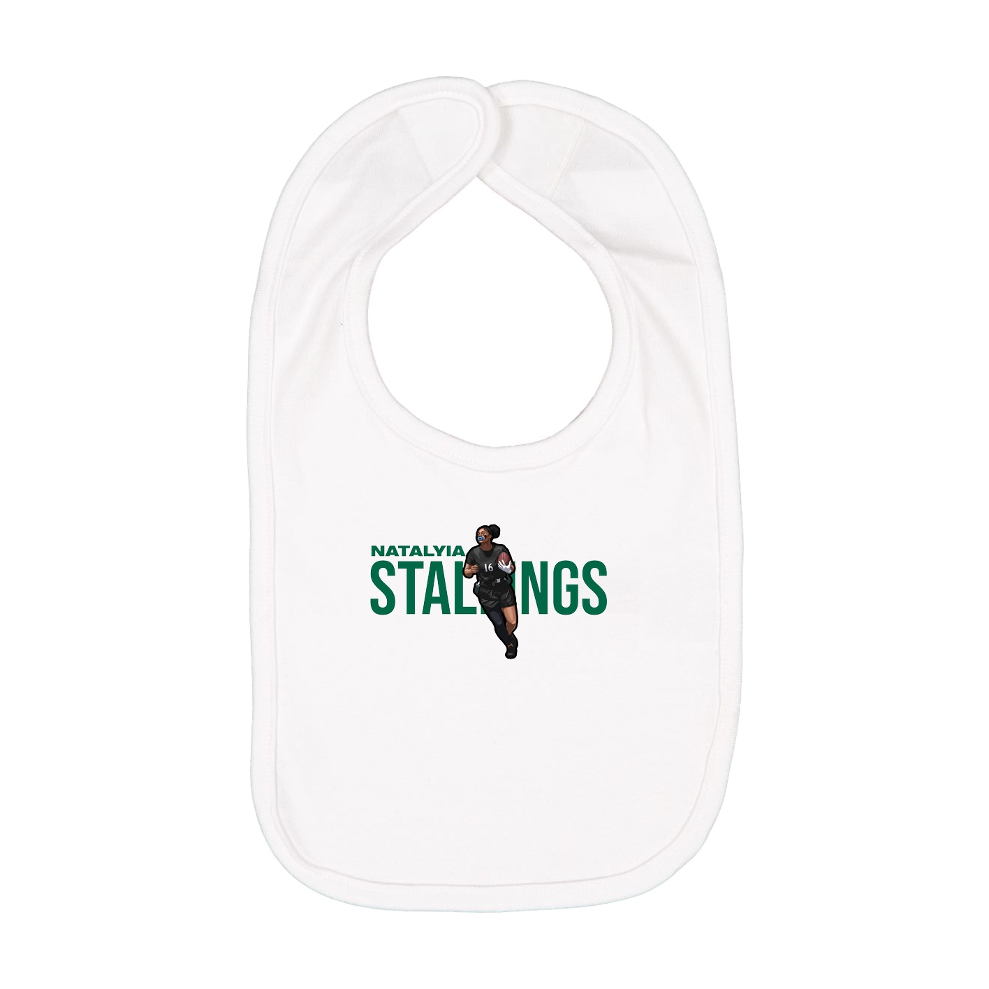Infant Bib — Player Name in White