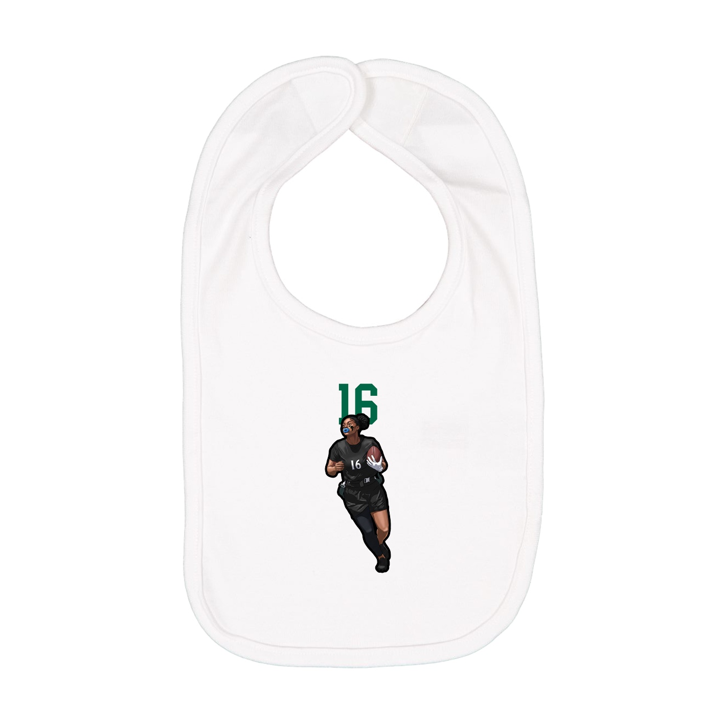 Infant Bib — Number Top in White