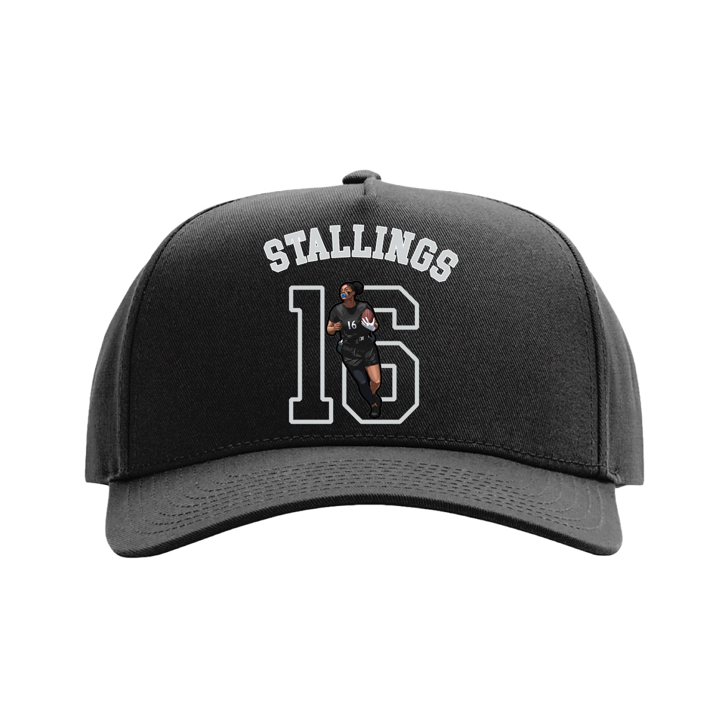 Full Fabric Five-Panel Champ Cap — Shirsey Arch in Black