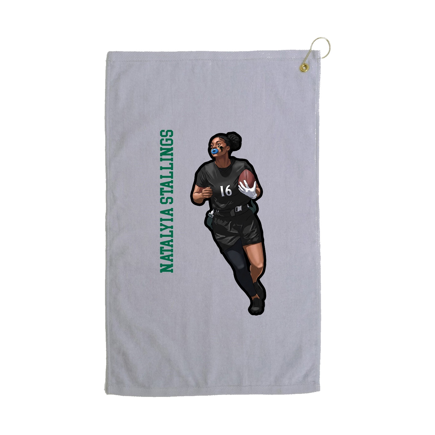 Golf Towel — Name Vertical in Grey
