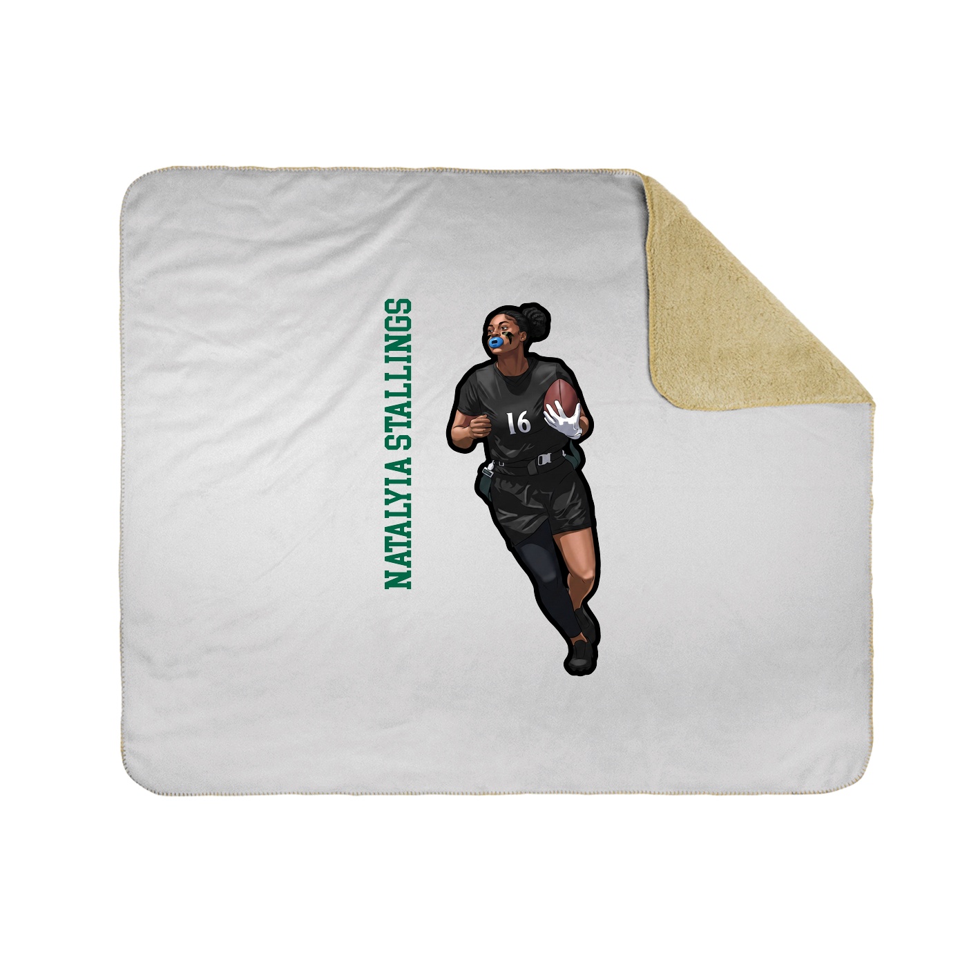 Throw Blanket — Name Vertical in White
