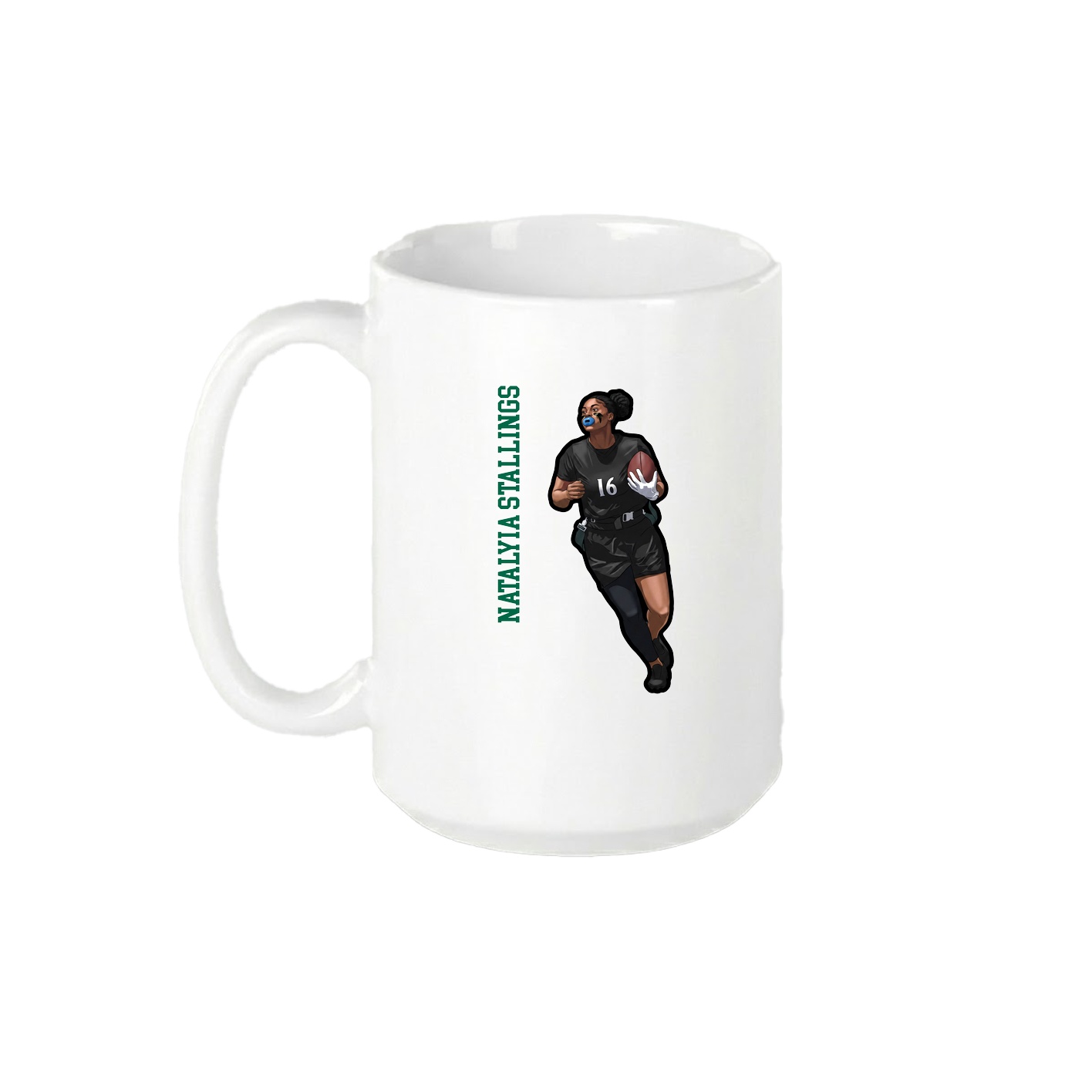 15oz Coffee Mug — Name Vertical in White