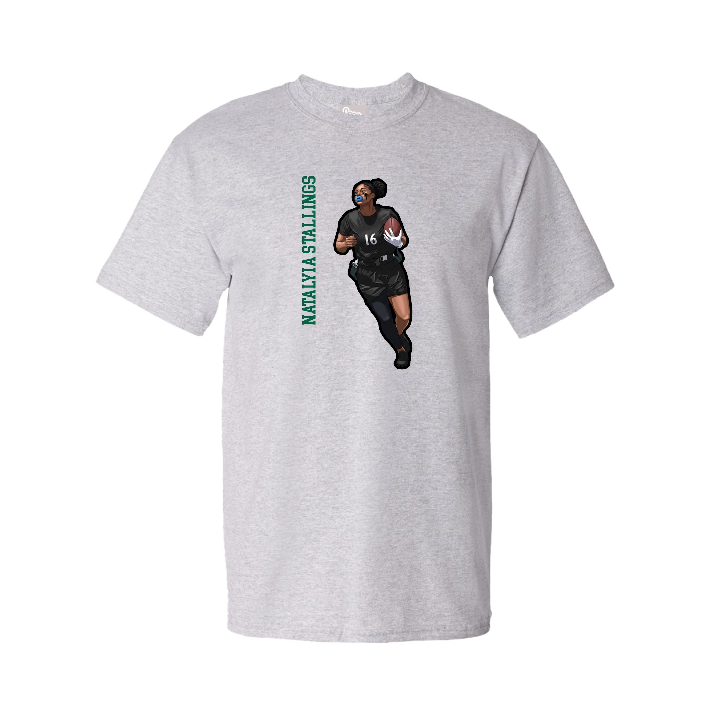 Tee — Name Vertical in Grey