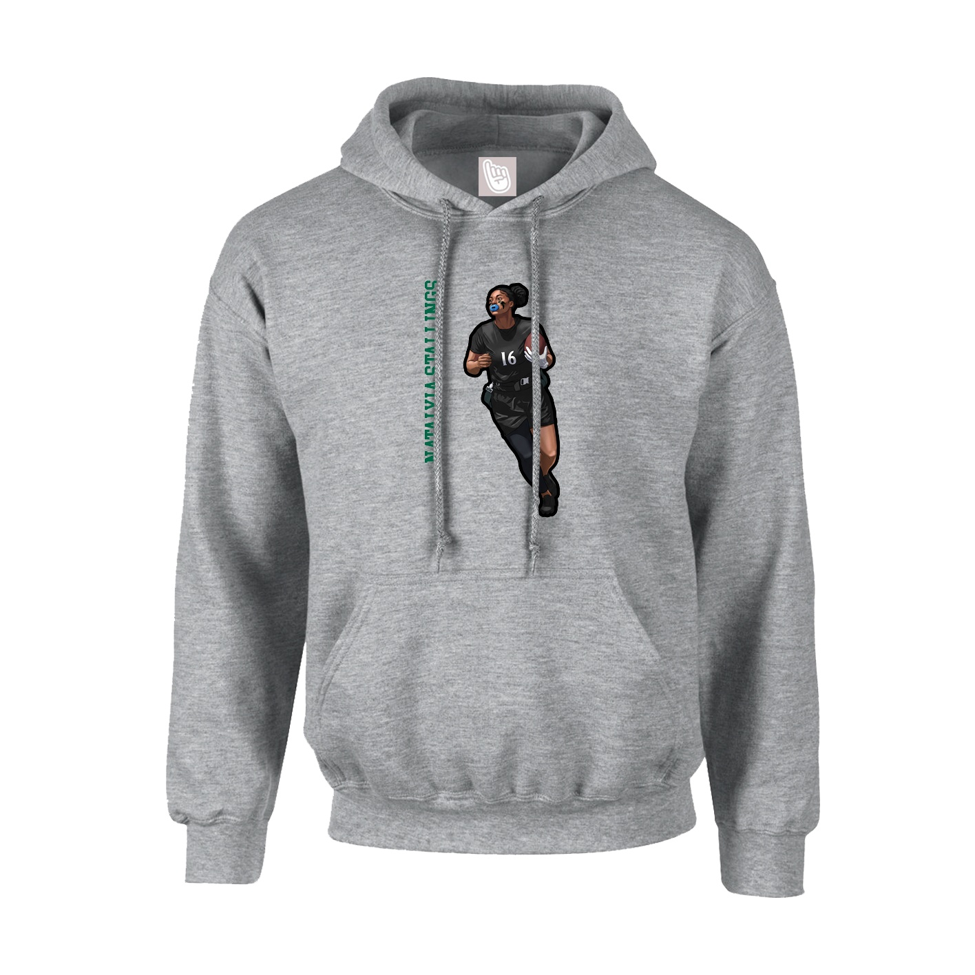 Hoodie — Name Vertical in Grey