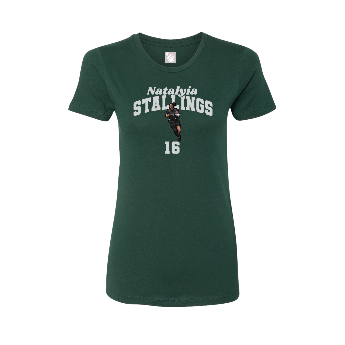 Fitted Women's Tee — Signature Arch in Green