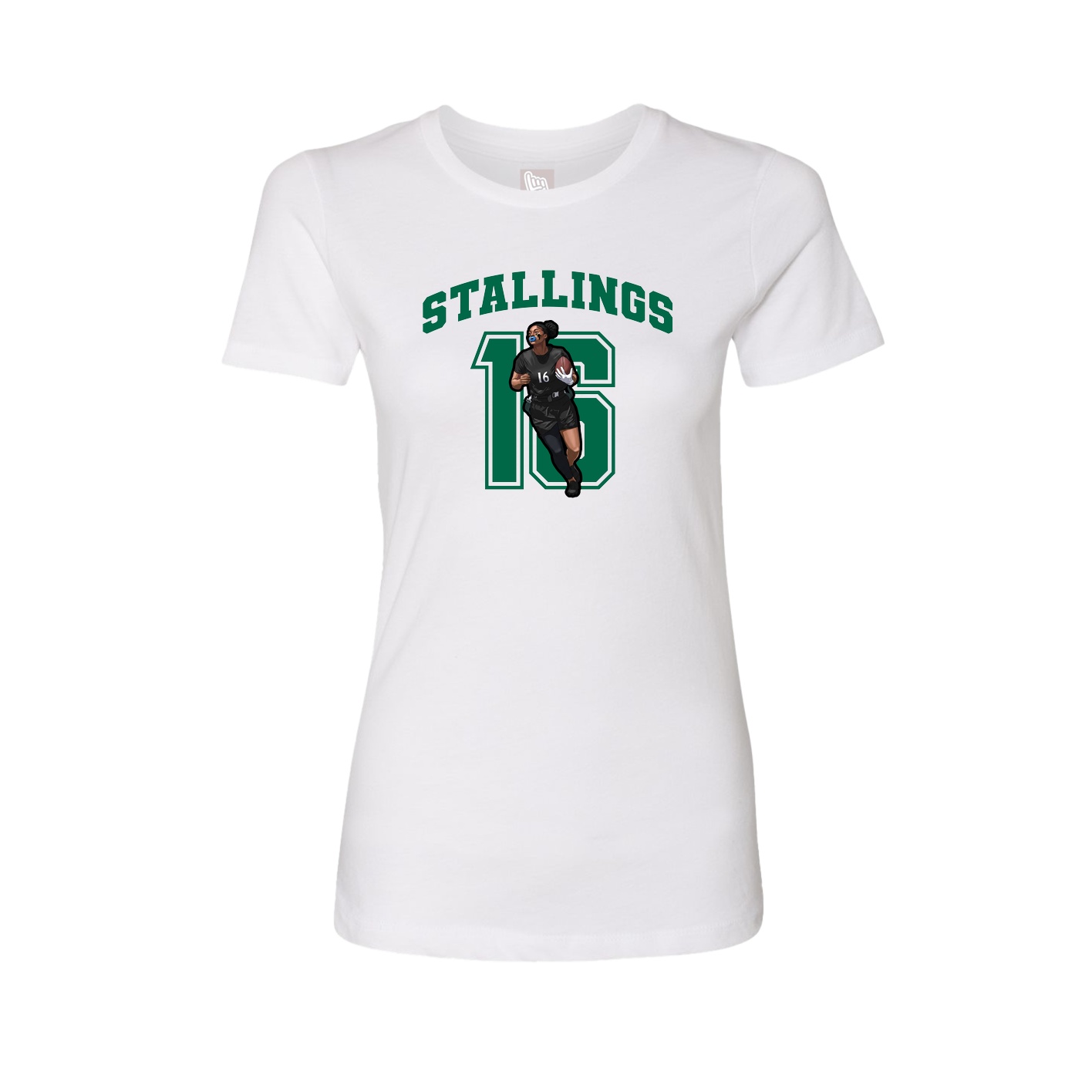 Fitted Women's Tee — Number in White