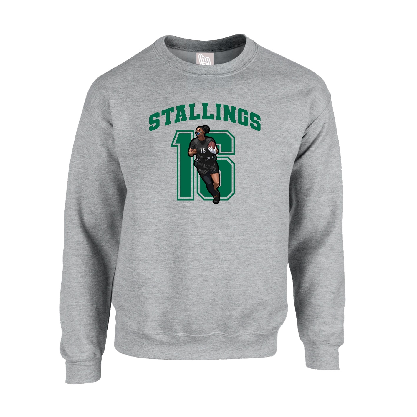Fleece Crew — Number in Grey