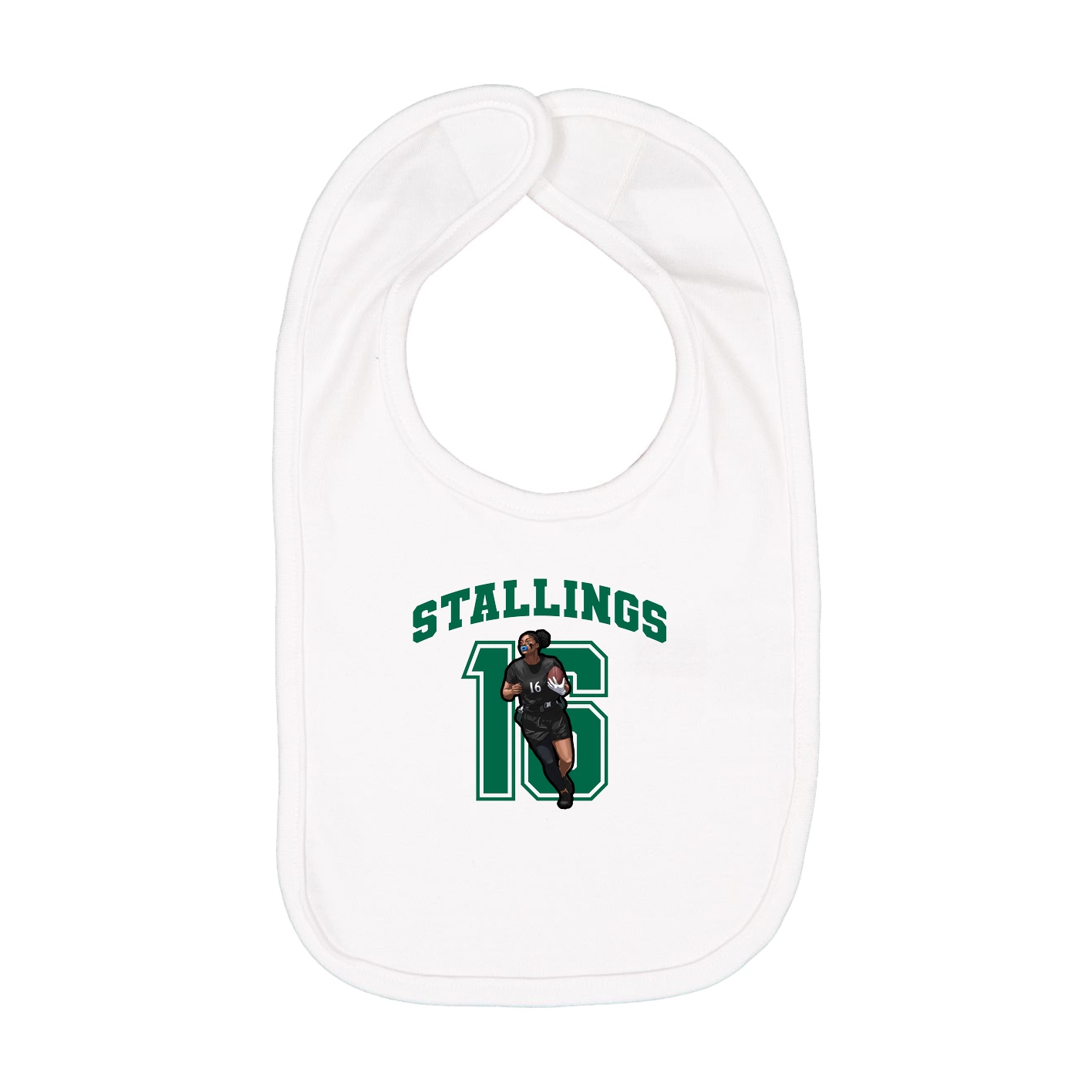 Infant Bib — Number in White
