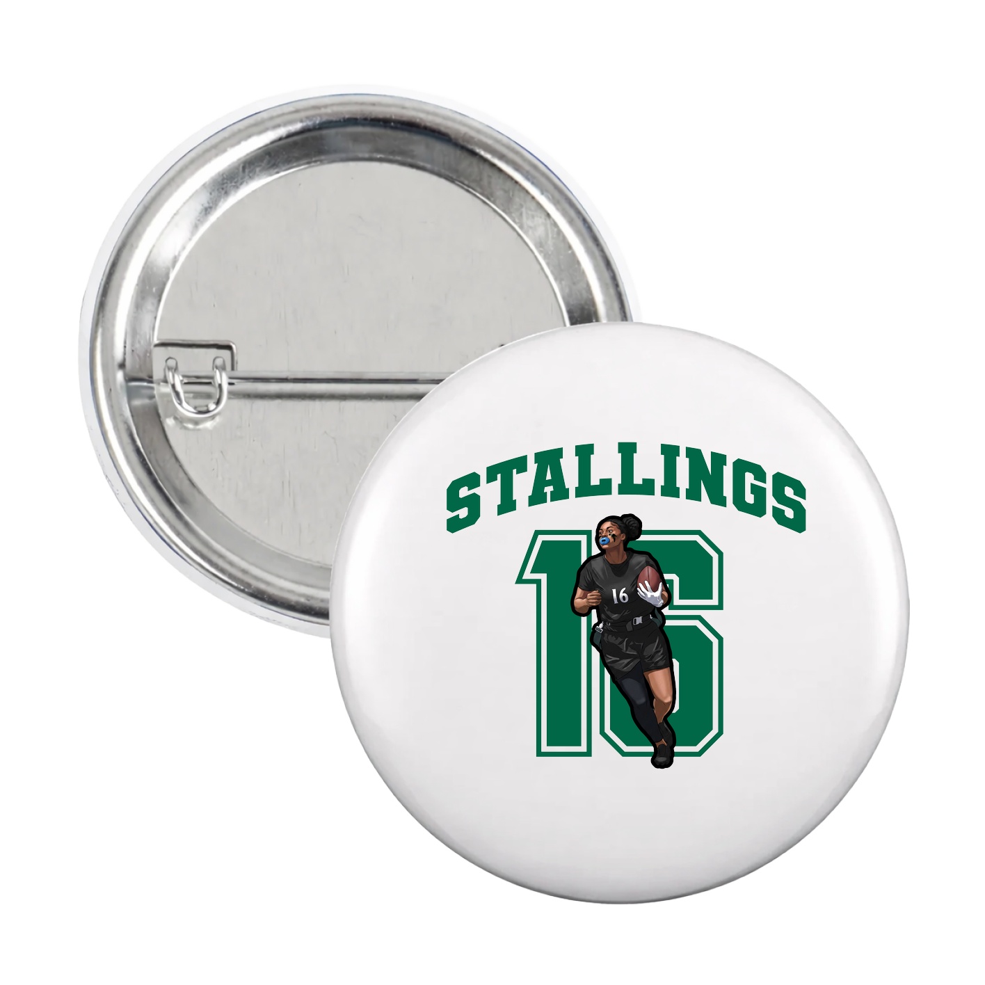 Game Day Button — Number in White