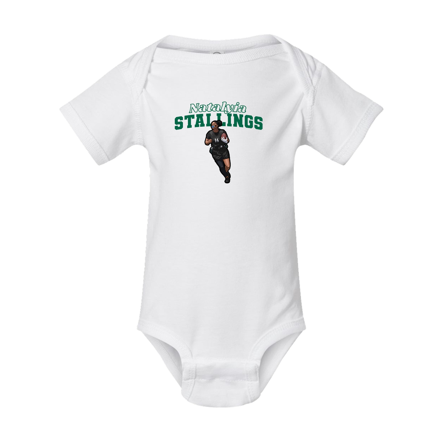 Baby Onesie — Name Arch in White