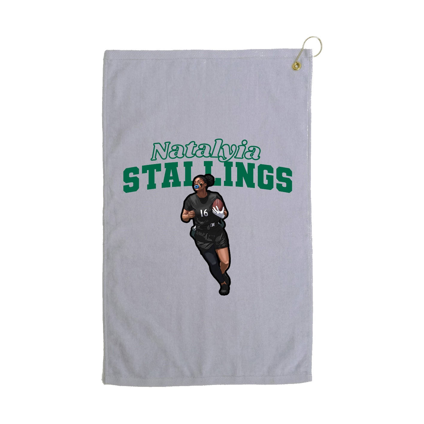 Golf Towel — Name Arch in Grey