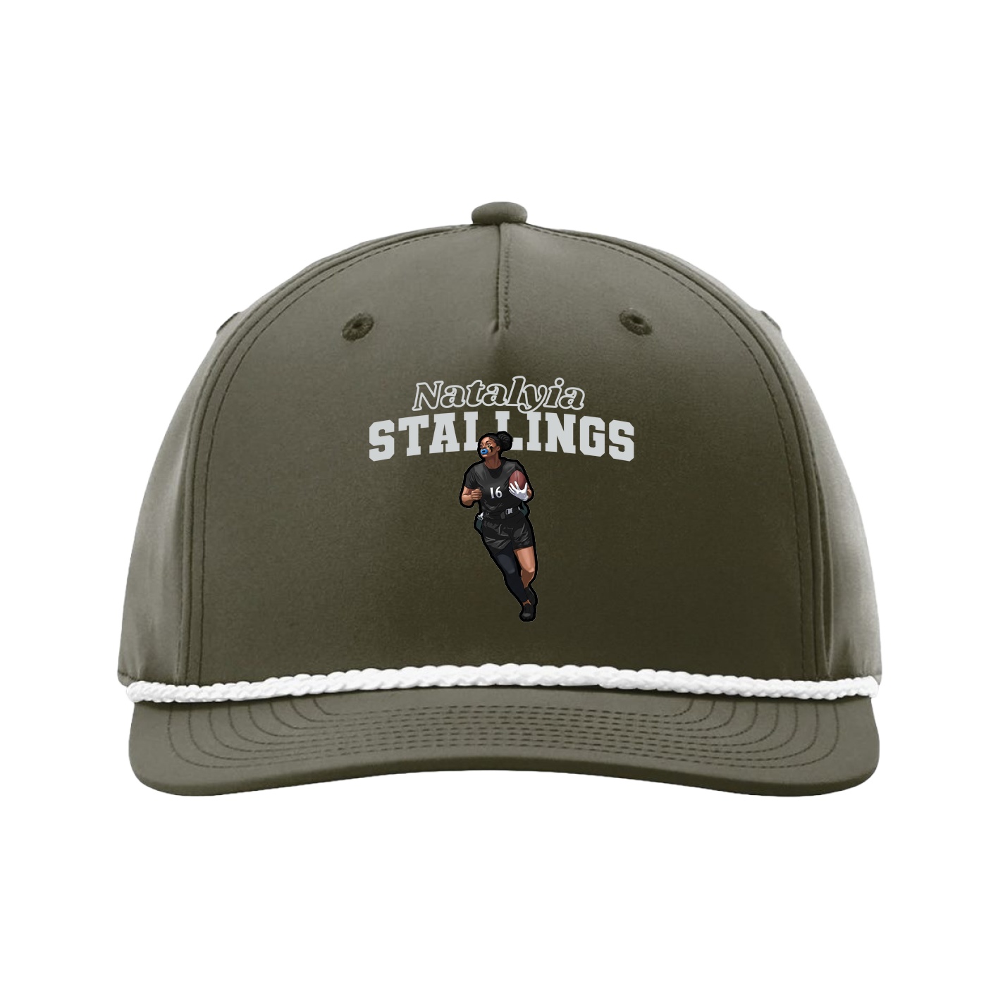 Five-Panel Classic Rope Cap — Name Arch in Green