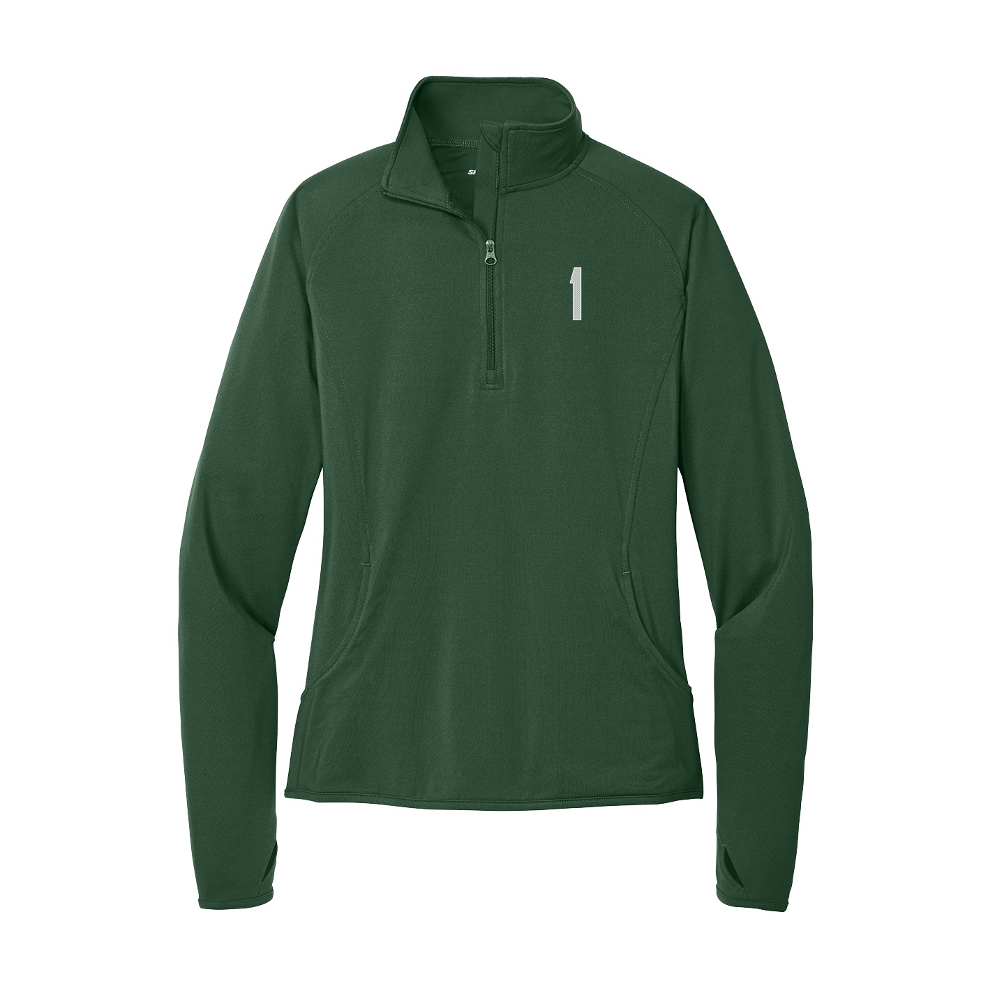 Women's Q-Zip Pullover — Front Shirsy in Green