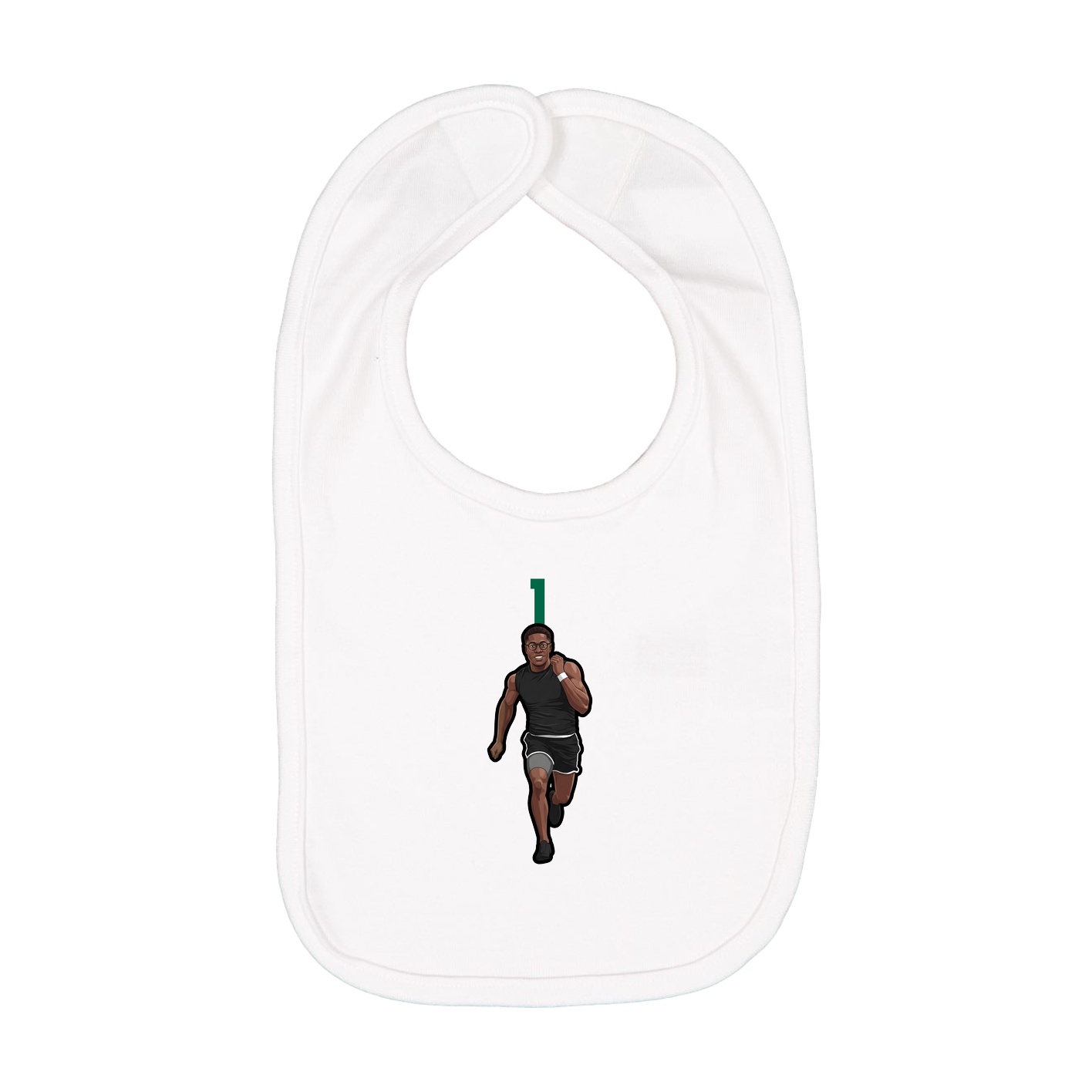 Infant Bib — Number Top in White