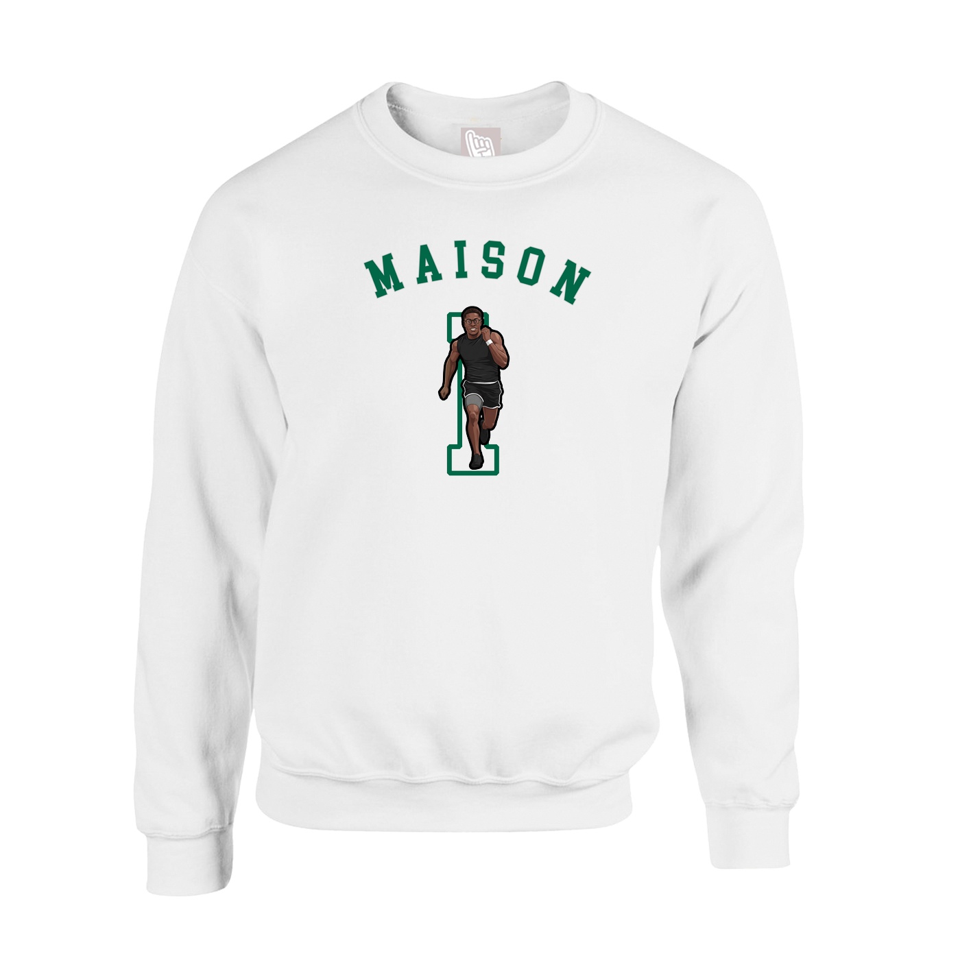 Fleece Crew — Shirsey Arch in White