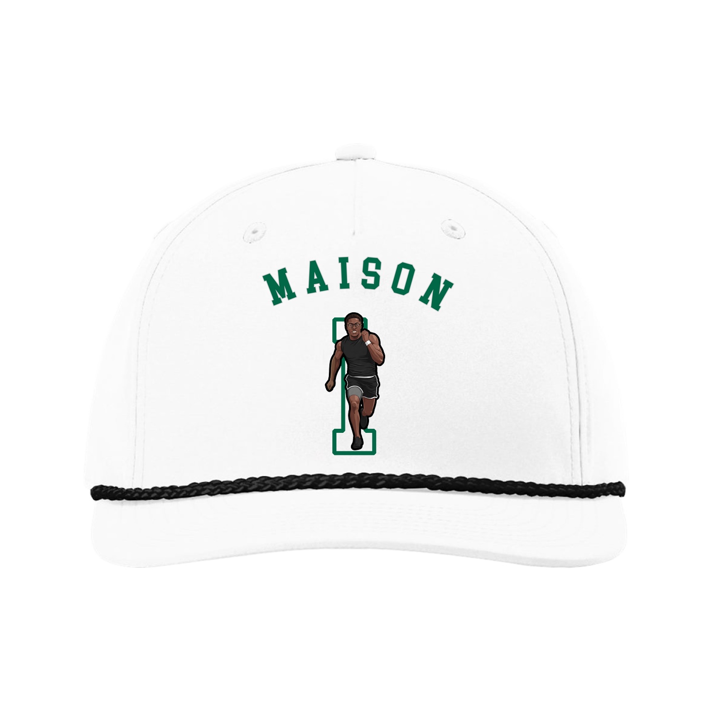 Five-Panel Classic Rope Cap — Shirsey Arch in White