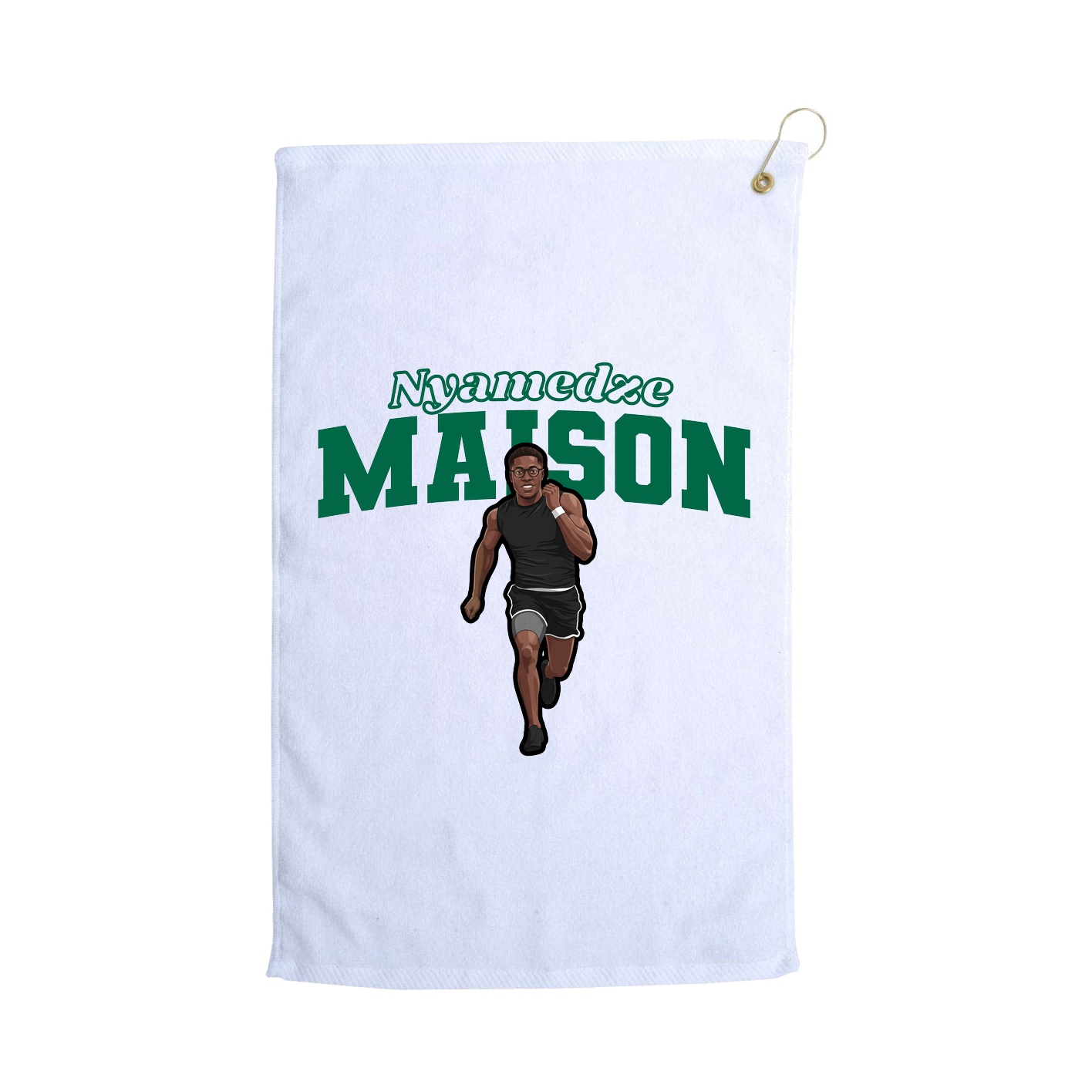 Golf Towel — Name Arch in White