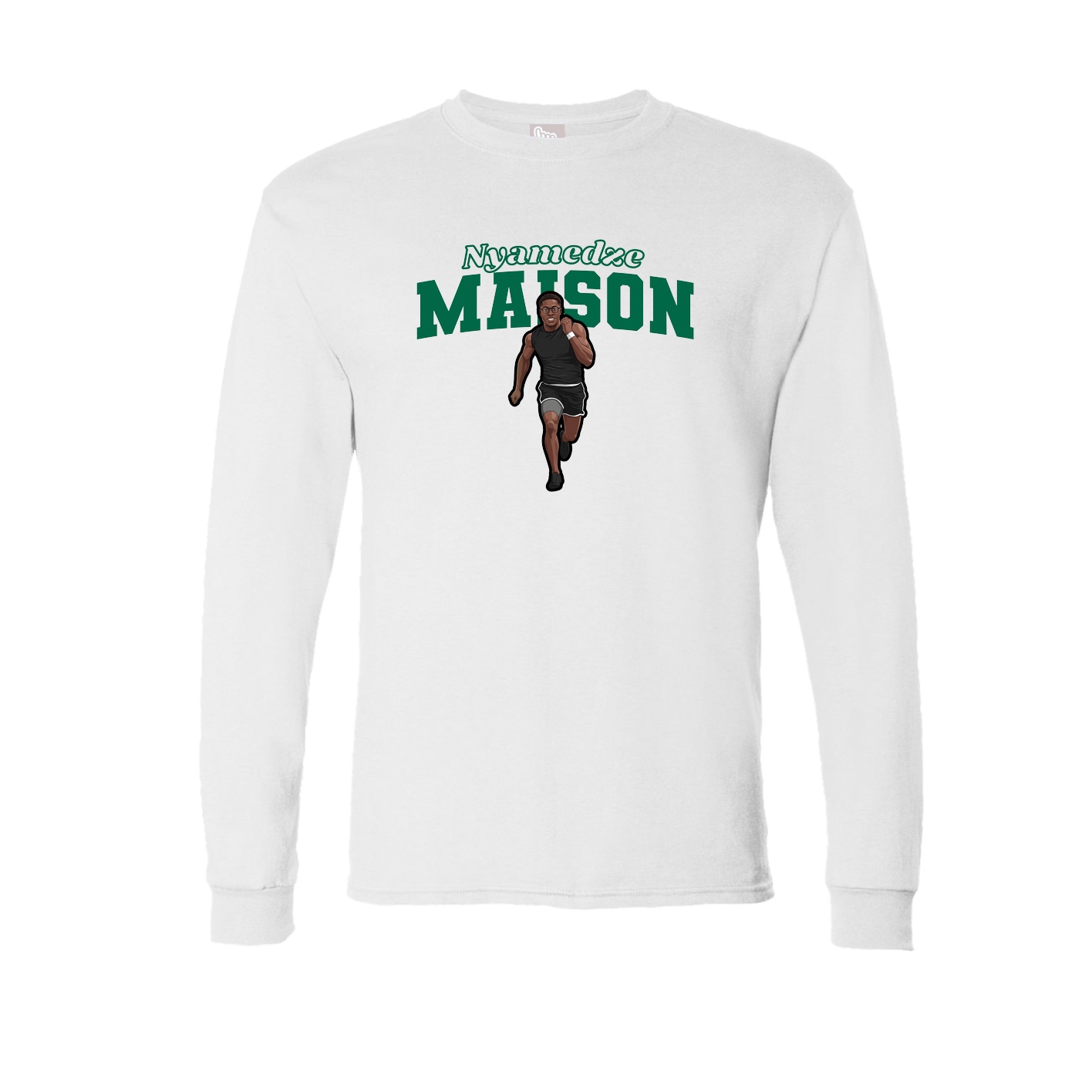 Long Sleeve Tee — Name Arch in White